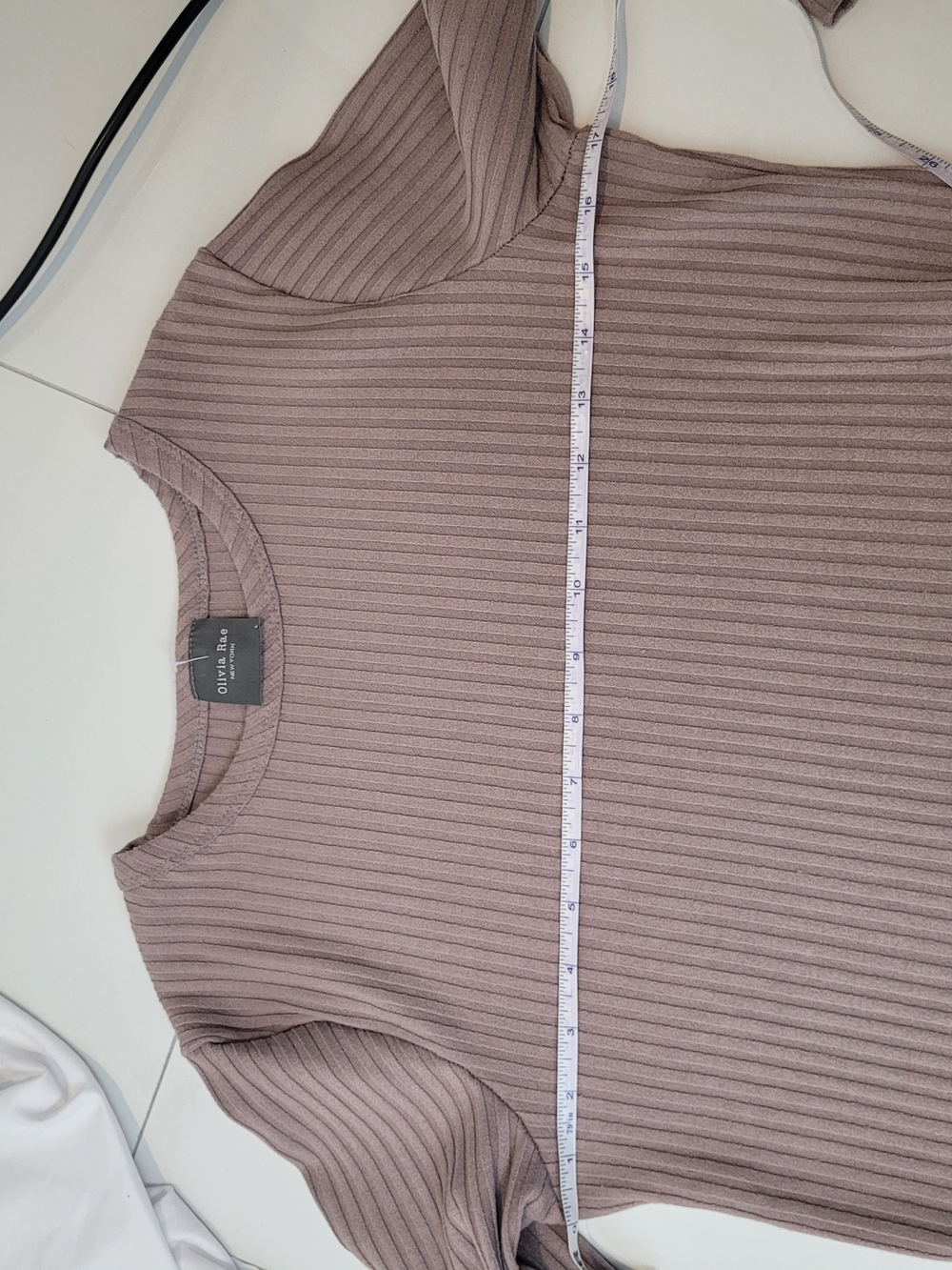 Olivia Rae Mauve Ribbed Long-Sleeve Tee - Picture 7 of 7